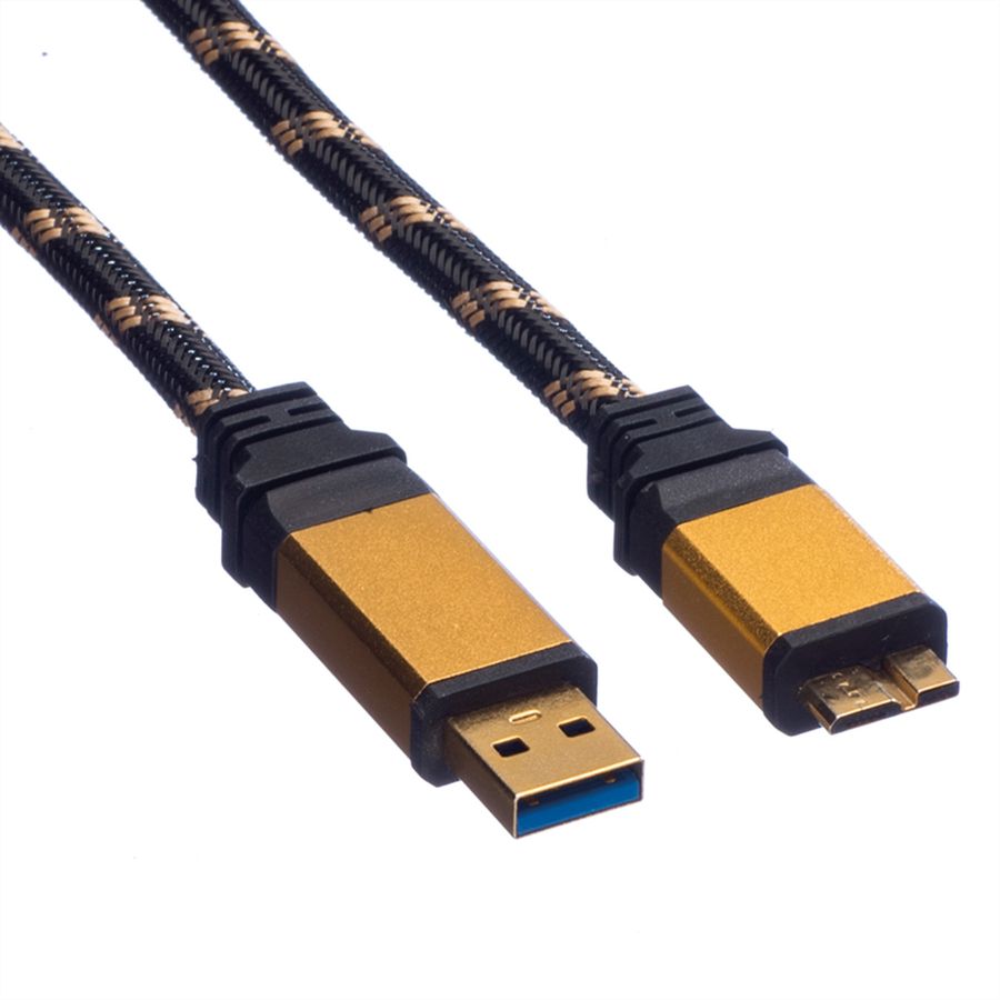 ROLINE GOLD USB 3.2 Gen 1 Cable, A - Micro B, M/M, 2 m