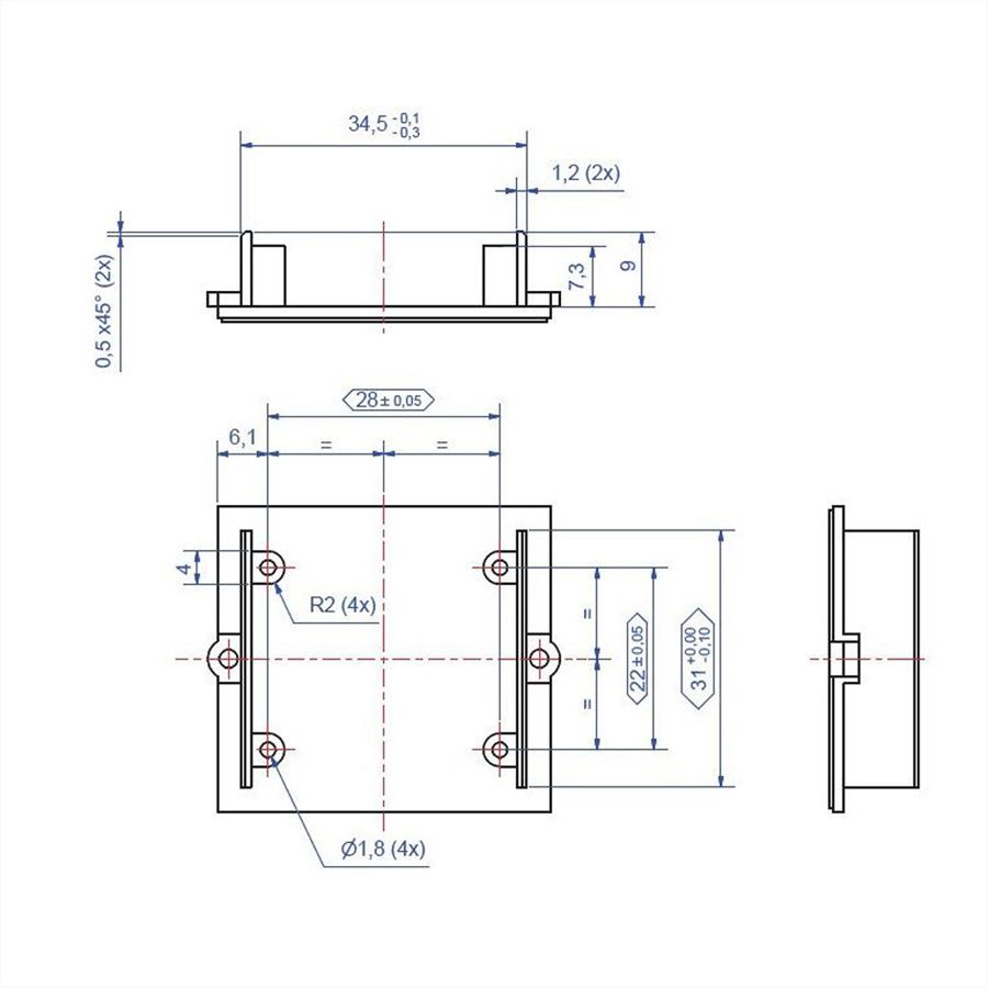 BACHMANN custom module blind deksel met schroefdome, zwart