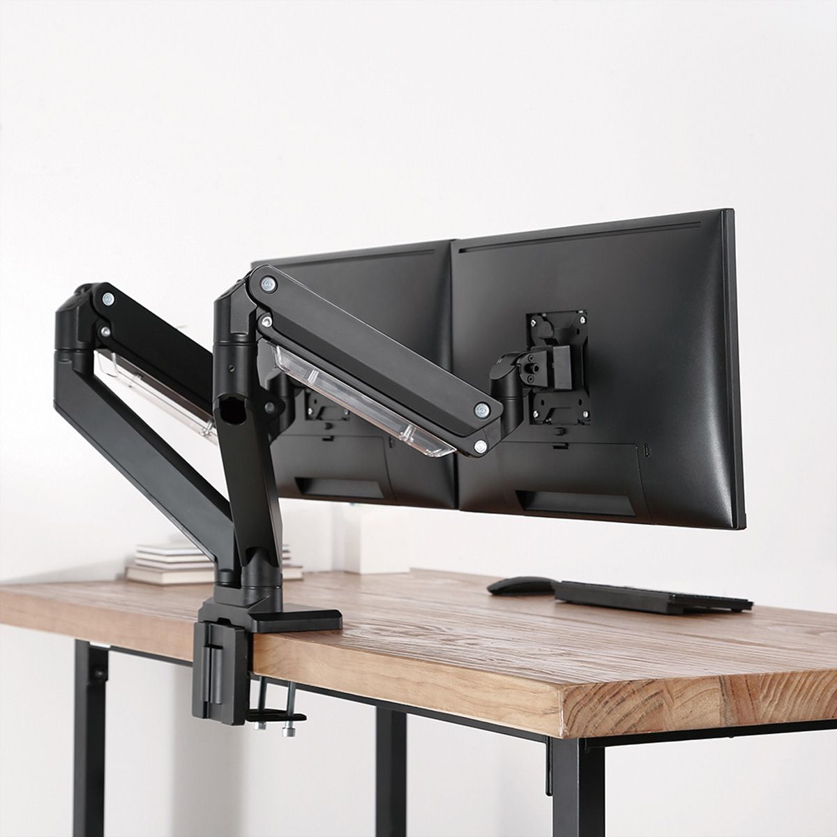 ROLINE Dual LCD Monitor Stand Pneumatic, Desk Clamp, Pivot, 5 Joints, max. 15 kg, up to 35"