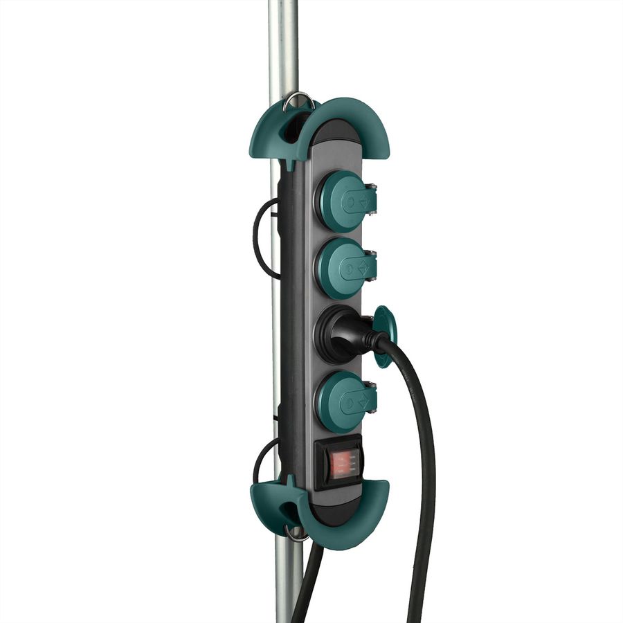 BACHMANN HOOK Outdoor 4x earthing contact, Plastic, with switch and hinged covers, IP44, 4 m