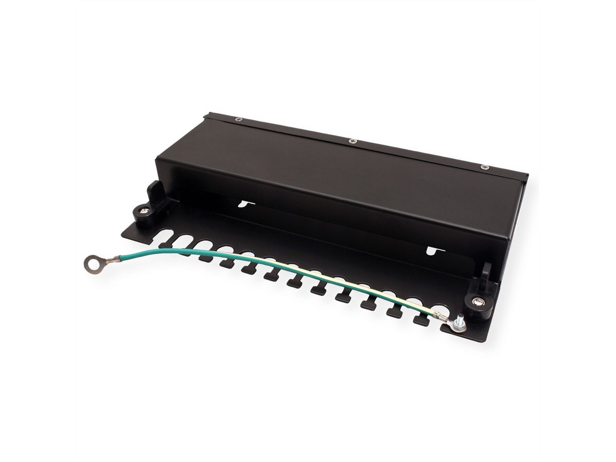VALUE Keystone module houder, 12 Poorts, zwart