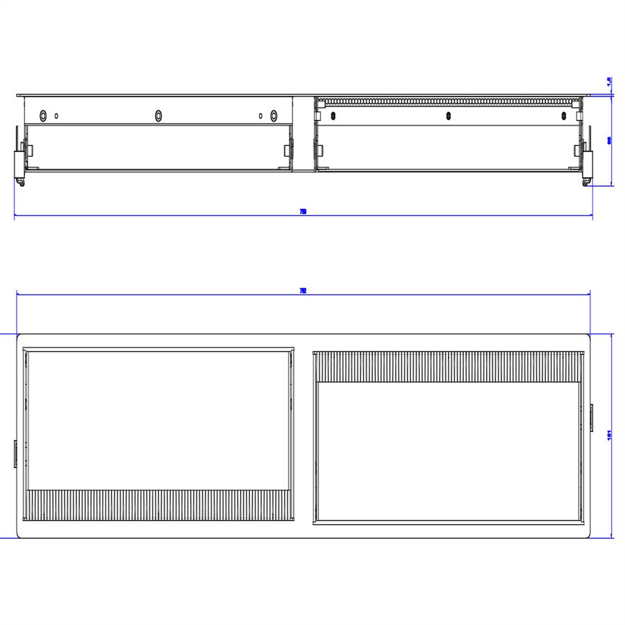BACHMANN CONI DUO inbouwframe 12x, 2x 6-voudige lijst wit