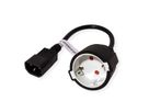 VALUE stroomkabel, C14 connector naar CEE7/3 female, max 10A (2300W), for UPS only, zwart, 0,3 m