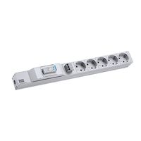BACHMANN 19" 1HE 5xCEE7/3 1xSPD Citel , 2,0m H05VV-F 3G1,50mm zwart