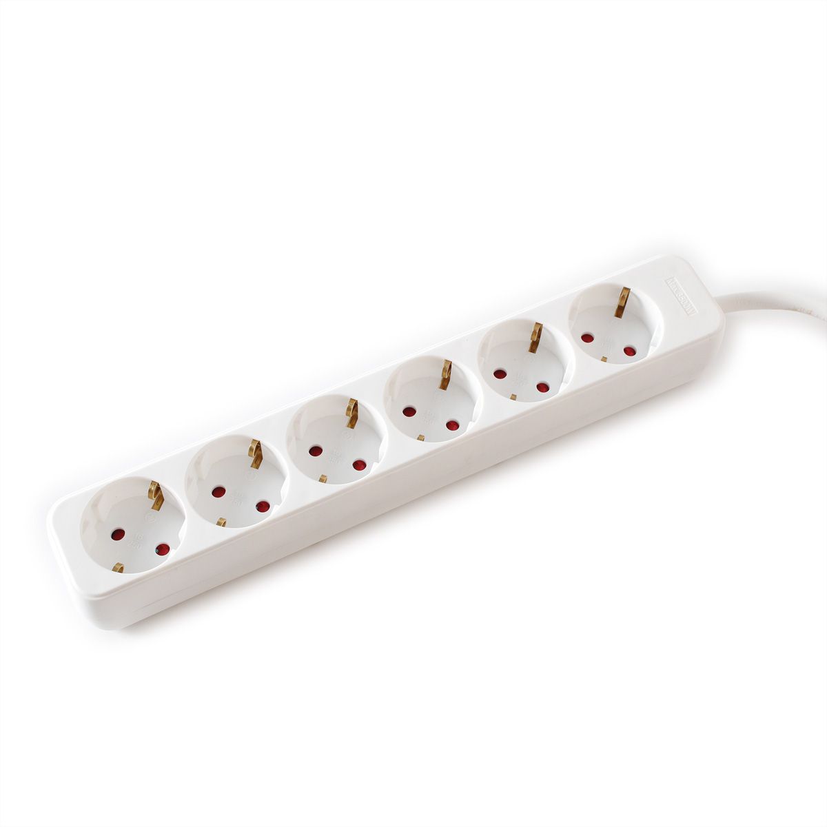 VALUE 6-voudige stekkerdoos zonder schakelaar, wit, 3 m