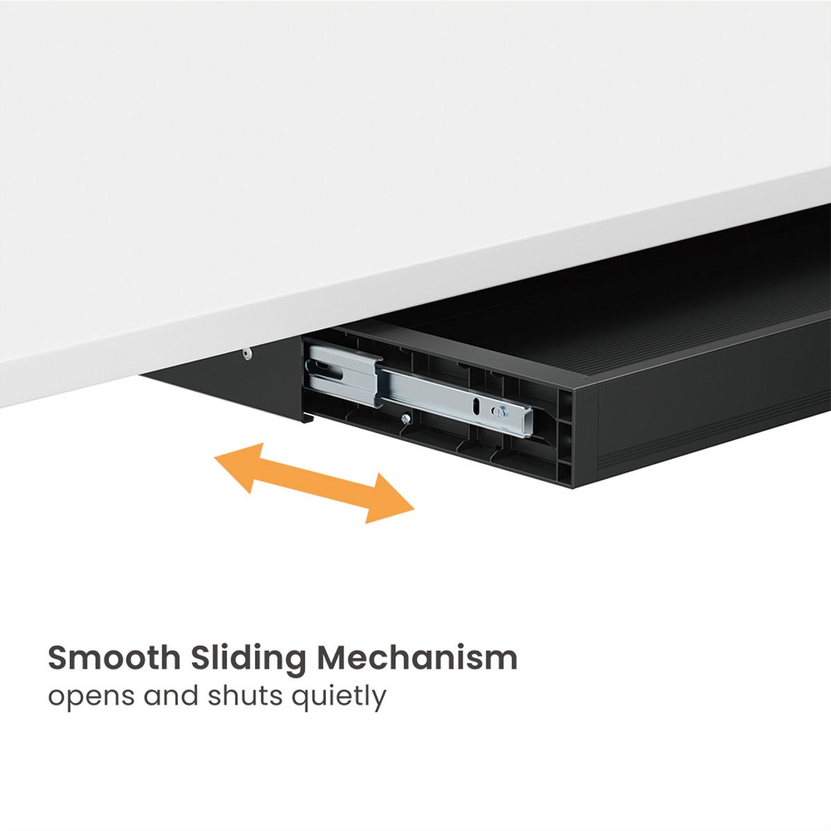 VALUE Ultra-Slim Underdesk Mount Storage Drawer, 420 mm width, black