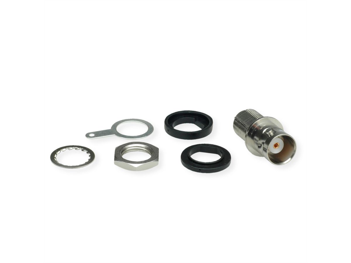 TELEGÄRTNER BNC Bulkhead Socket, insulated with black insulating washers