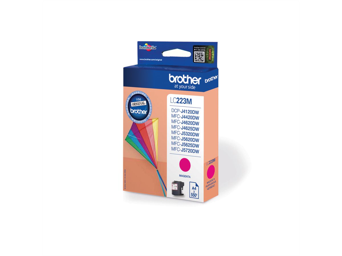 LC-223M, BROTHER Tintenpatrone, magenta für ca. 550 Seiten, Für z. B. BROTHER MFC-J4620DW, MFC-J4625DW, MFC-J5320DW, MFC-J5620DW