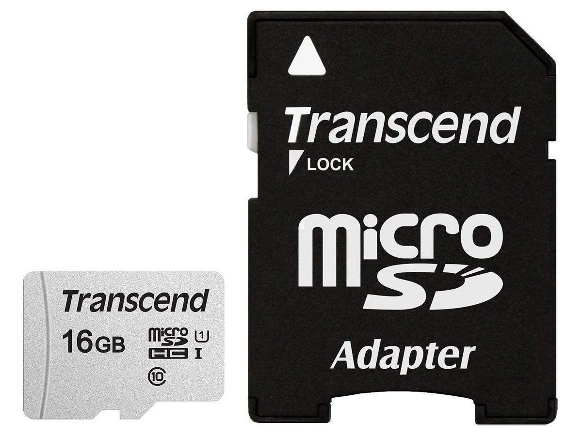 Transcend microSD Card SDHC 300S 16GB with Adapter