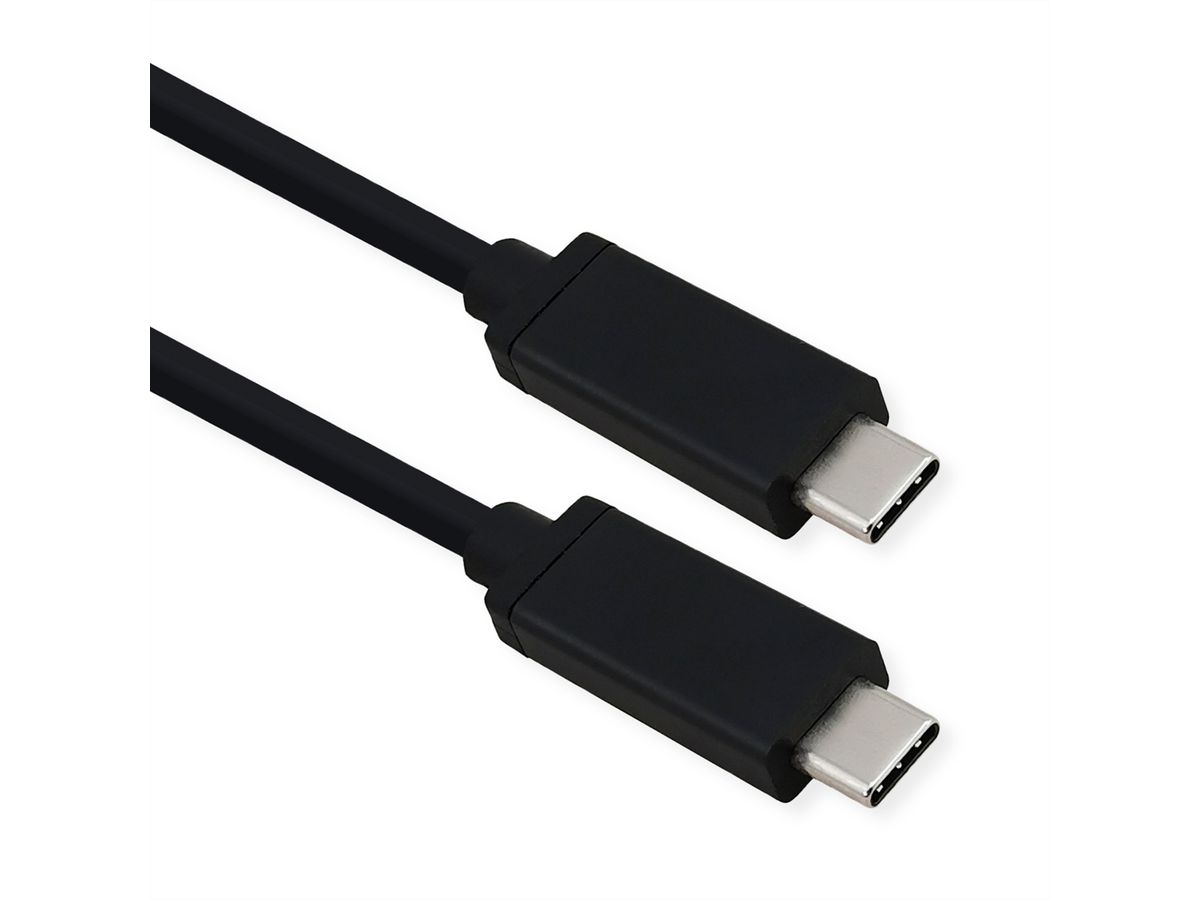 ROLINE USB4 Gen 3 Kabel, Emark, C-C, M/M, 40Gbit/s, 100W , zwart, 0,8 m
