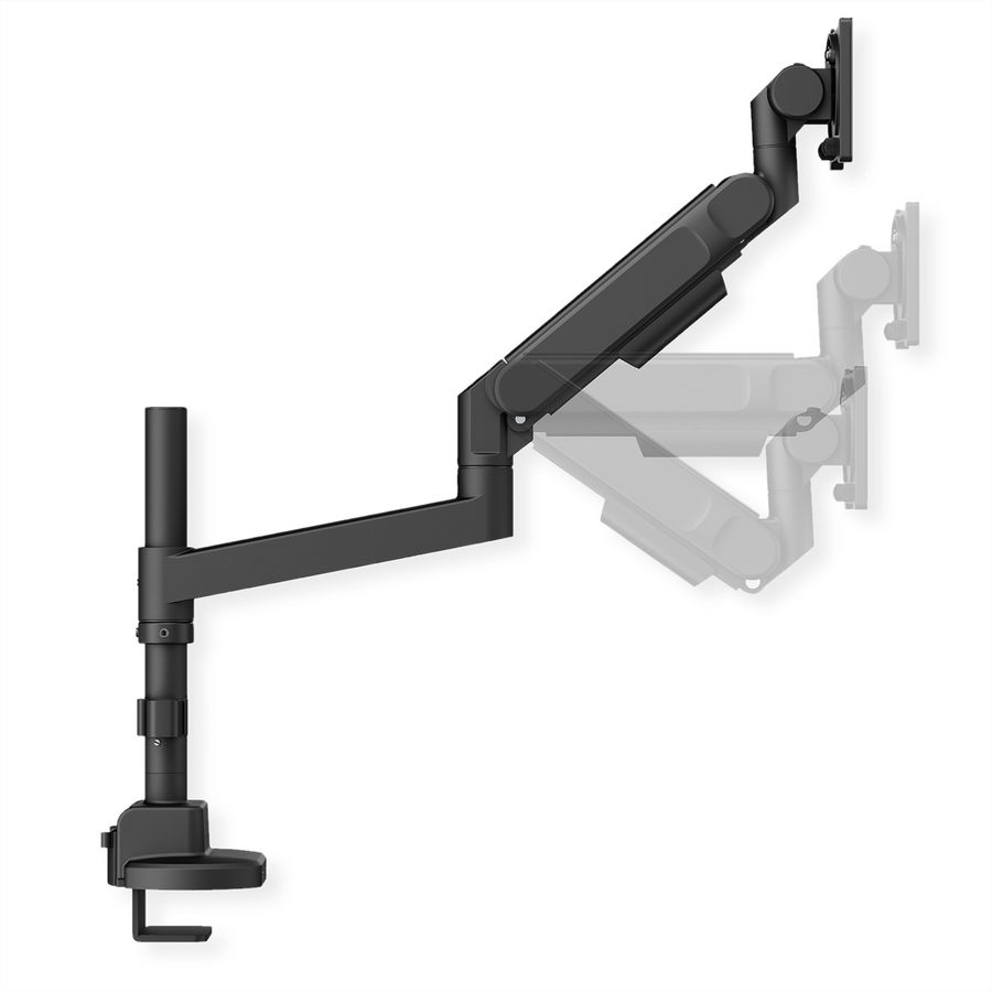 ROLINE Heavy Duty Monitor Arm, Pole-Mounted, Gas Spring, 24–57 inch, max. 27 kg, black