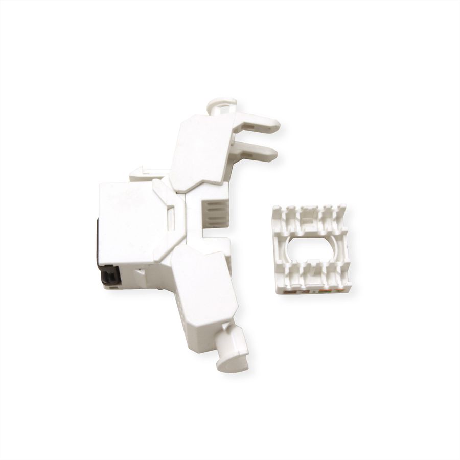 VALUE Cat.6A (Class EA) Keystone, RJ-45, onafgeschermd, zilver, zonder gereedschap, wit