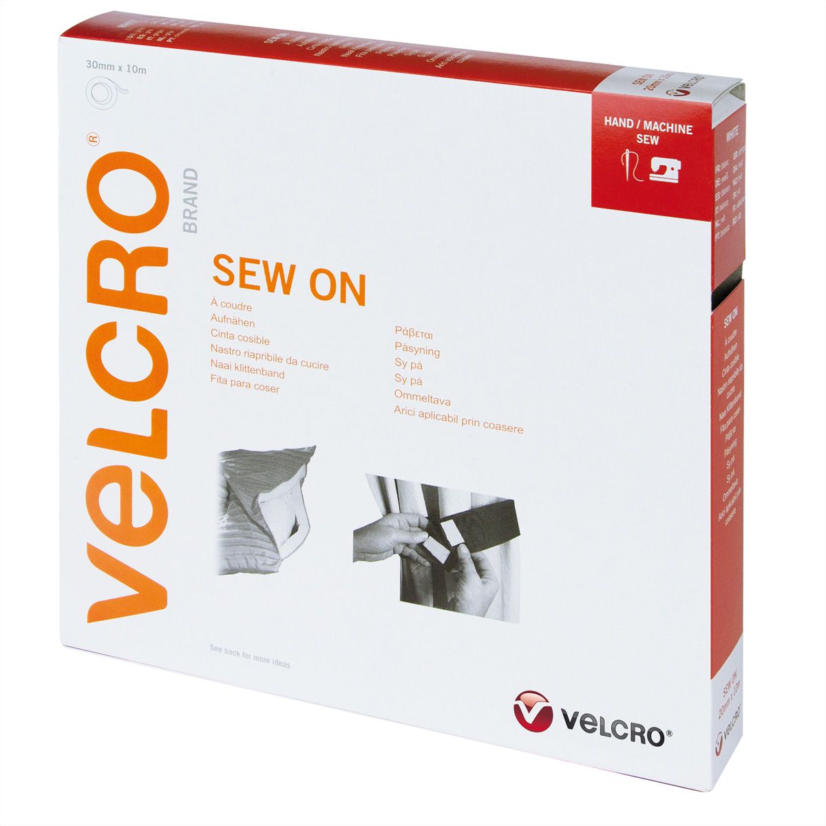VELCRO® klittenband met haken en lussen om te naaien 30 mm x 10 m wit