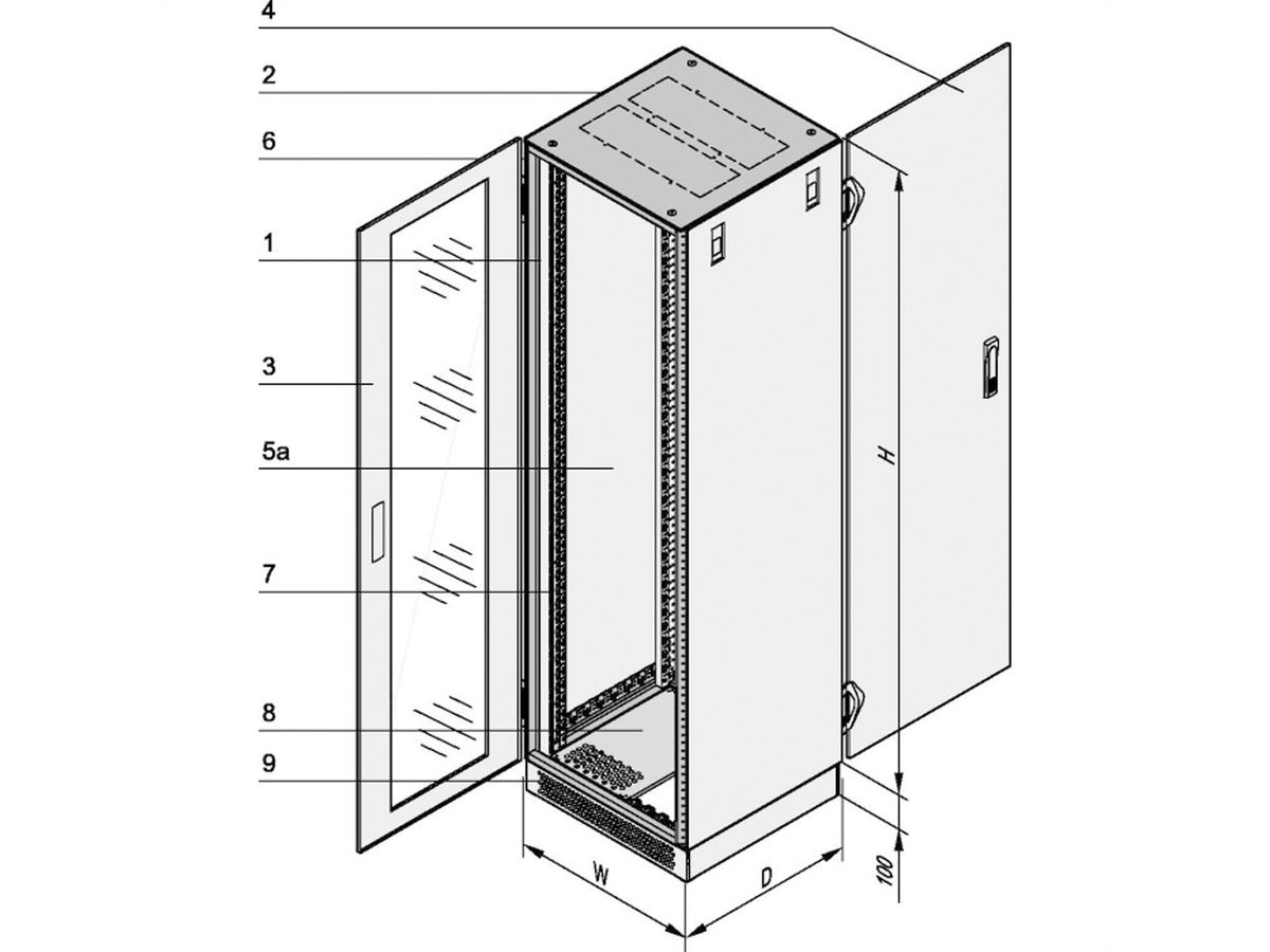 SCHROFF Varistar NET Plus Cabinet, RAL 7035, Single, 42 U, 2000H, 600W, 900D
