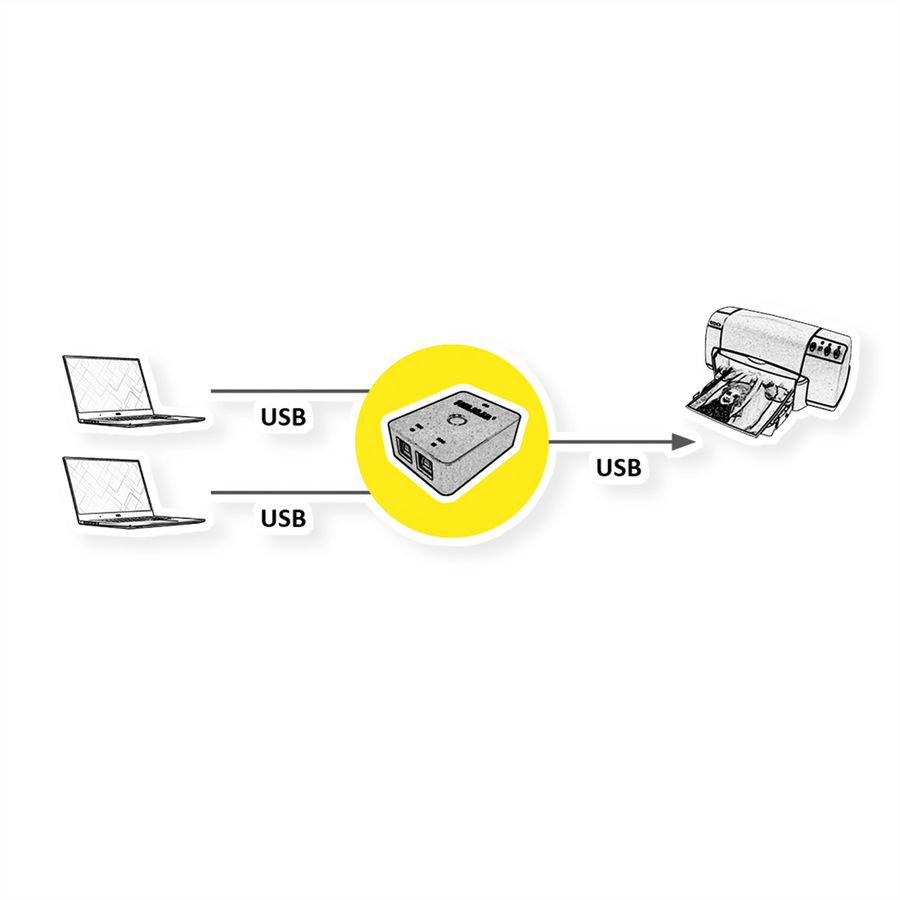 VALUE Handmatige USB 3.2 Gen 1 Switch, 2 Poorts