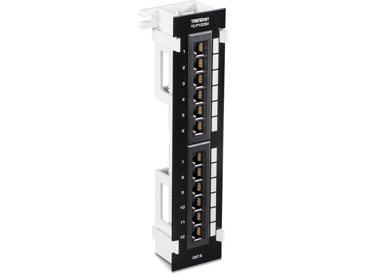 TRENDnet TC-P12C6V Patchpaneel, 12-poorts wandmontage Cat.6 niet afgeschermd