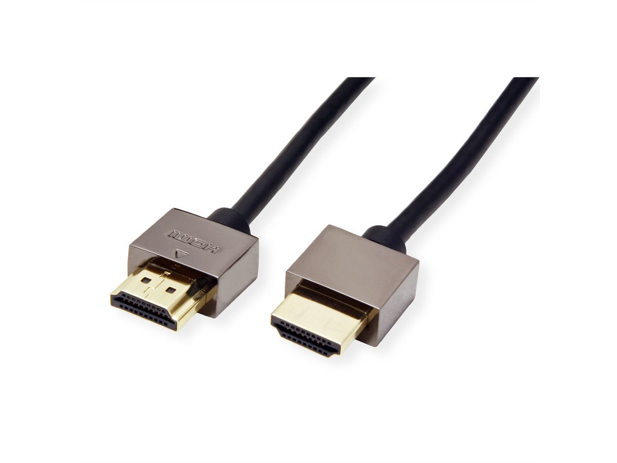 ROLINE Notebook HDMI High Speed Cable + Ethernet, M/M, black, 2 m