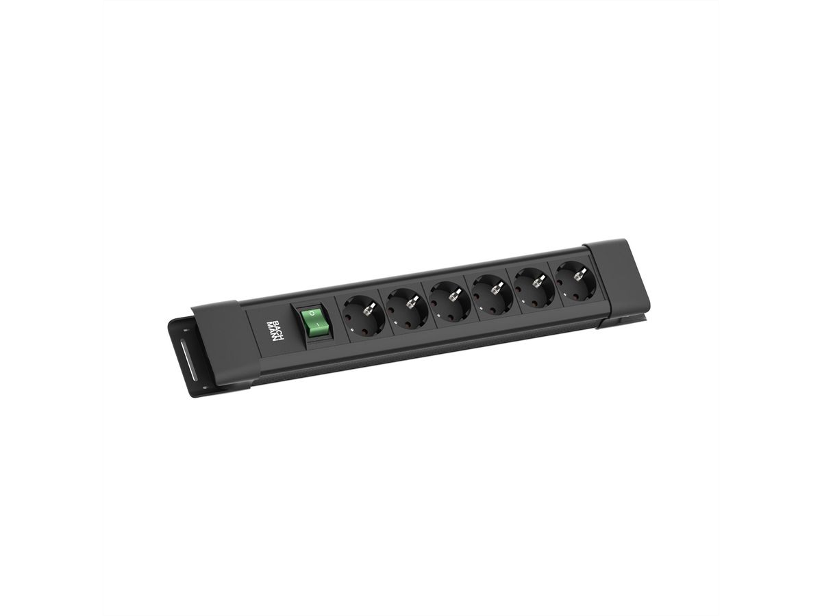 BACHMANN CONNECTUS 6xCEE7/3, 1xSchalter 2,0m CEE7/7 Schwarz