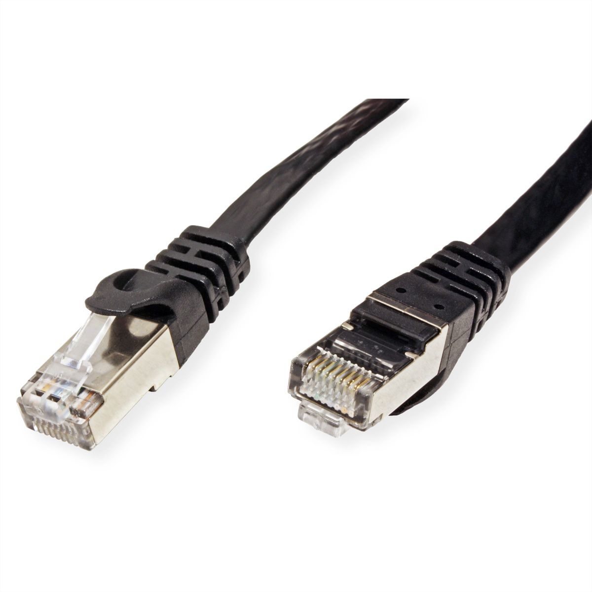 VALUE FTP Patch Cord, Cat.6 (Class E), extra-flat, black, 2 m