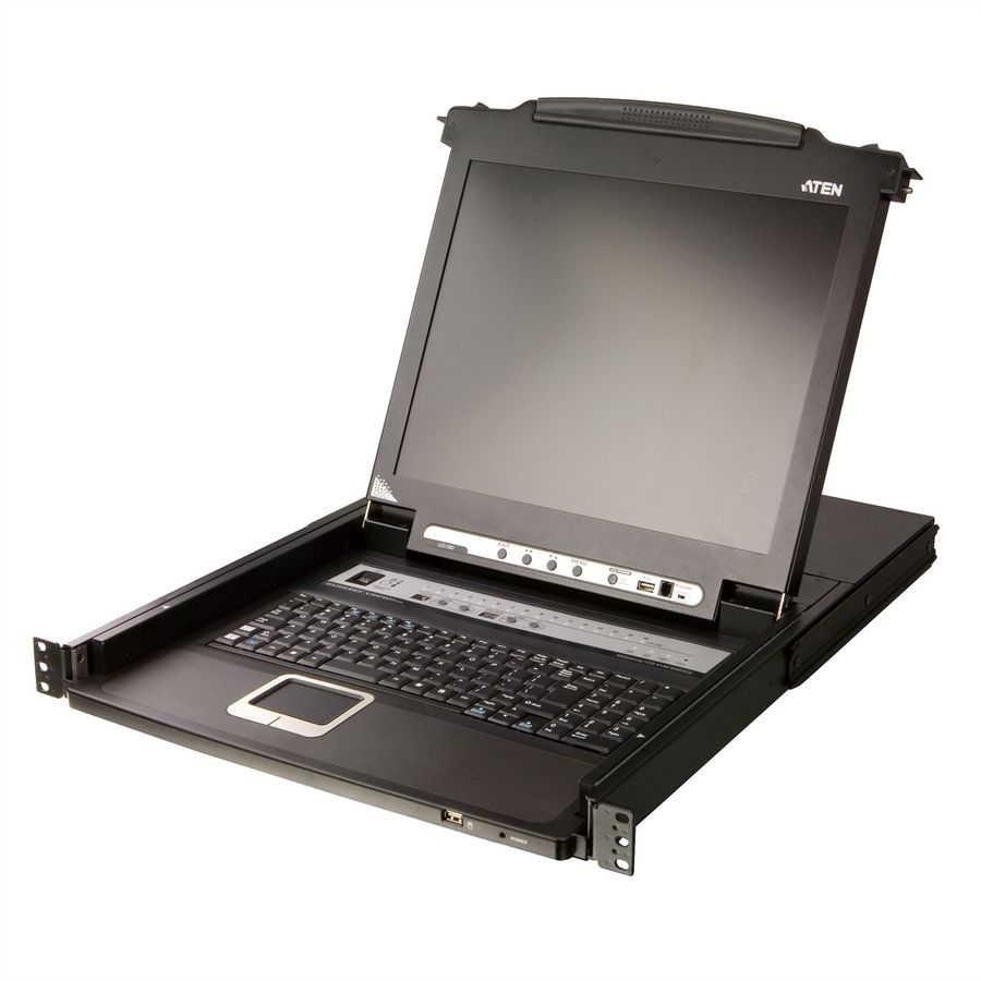 ATEN CL5716MW 43cm wide LCD KVM Switch, USB-PS/2,VGA, 16-poorts, FR-Layout