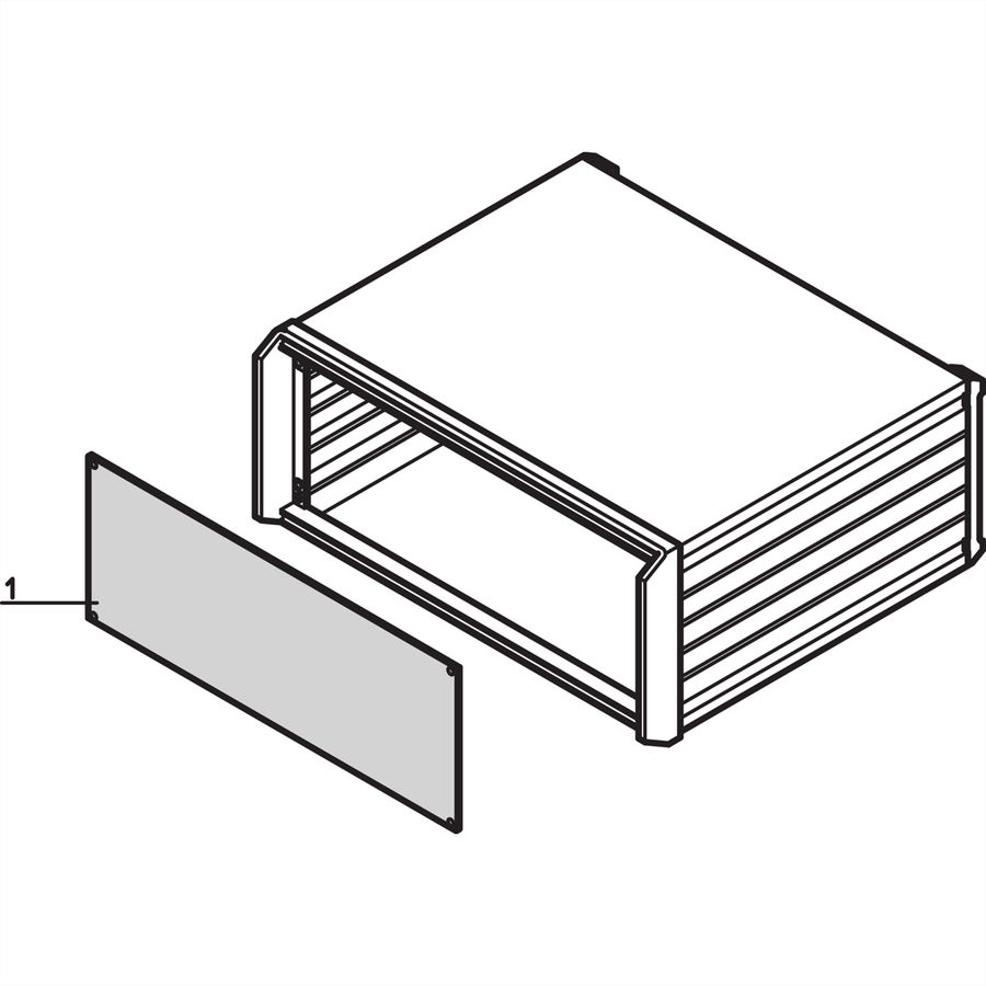 SCHROFF PropacPRO Front Panel, Full Width, Unshielded, 4 U, 63 HP, 2 mm, Al, Anodized, Untreated Edges