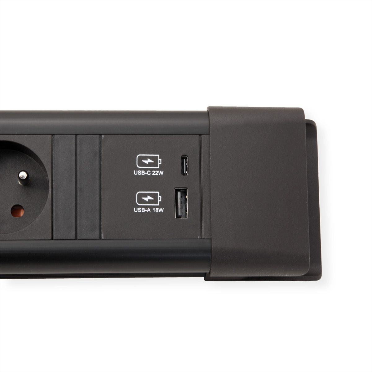 BACHMANN CONNECTUS 6xUTE, 1xSchalter 1xUSB A/C 22W 2,0m CEE7/7 Schwarz