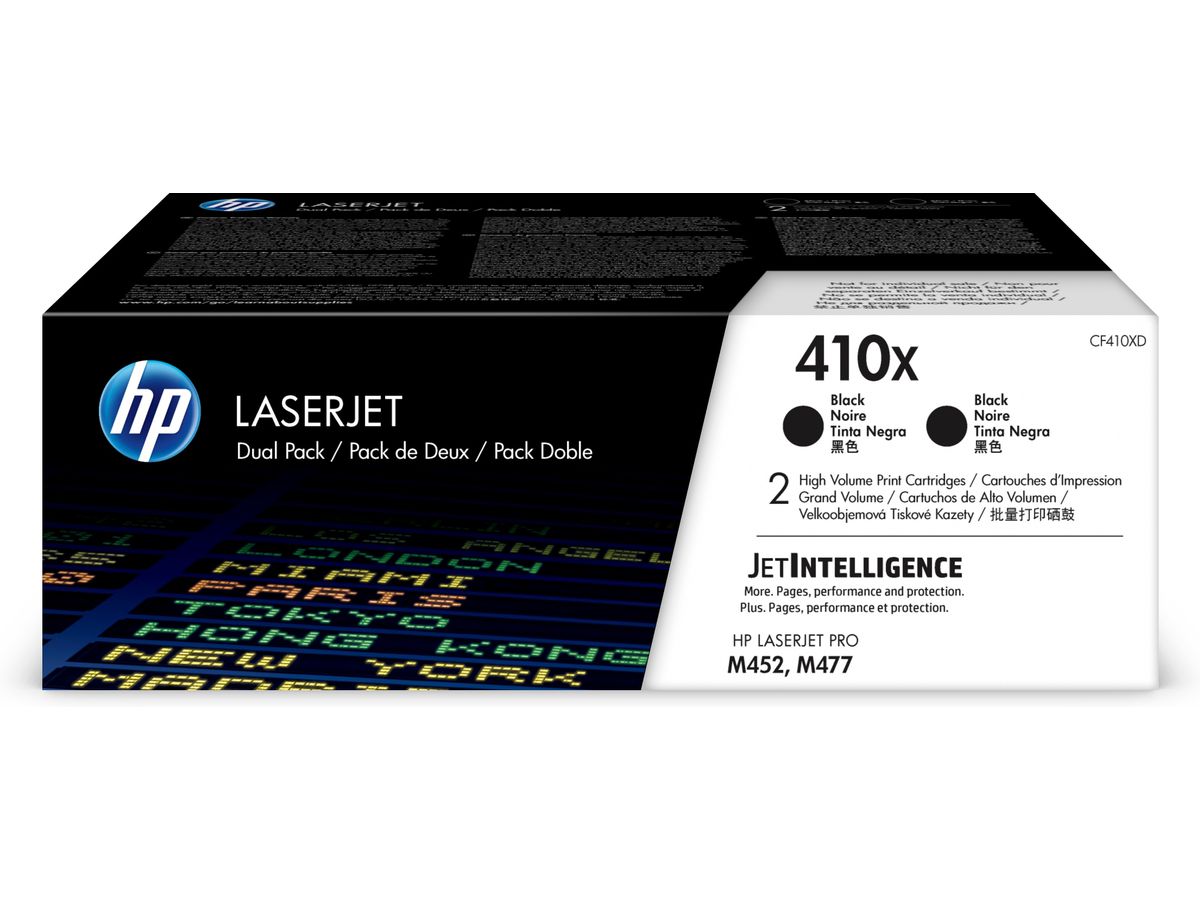 HP 410X 2-pack High Yield Black Original LaserJet Toner Cartridges