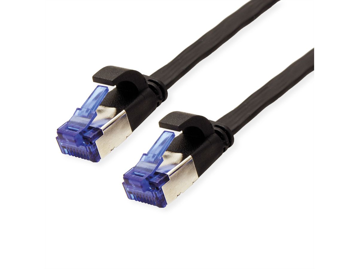 VALUE FTP Patch Cord, Cat.6A (Class EA), extra-flat, black, 1.5 m