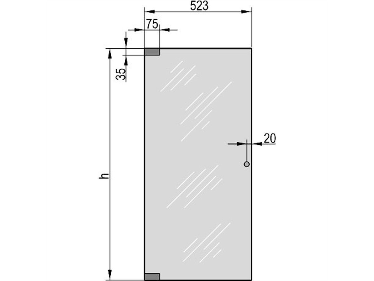SCHROFF Eurorack glazen deur, 120° openingshoek, 25 HE 600W