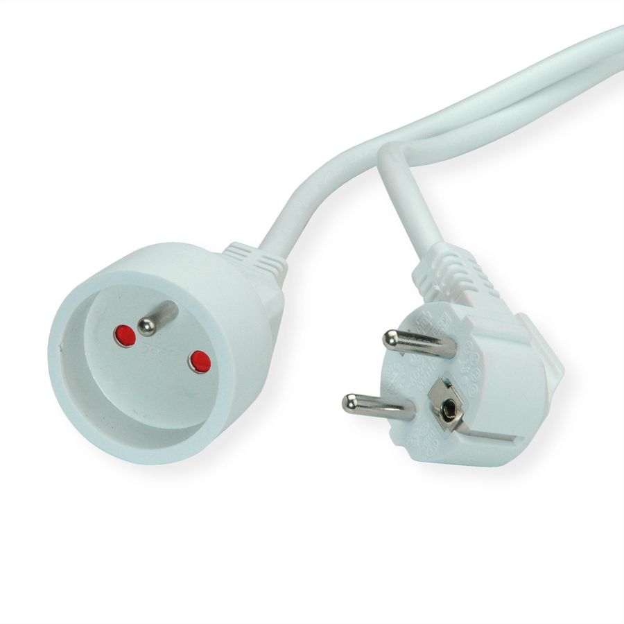 VALUE Extension Cable with 3P. Connectors, UTE Version, AC 230V, white, 10 m