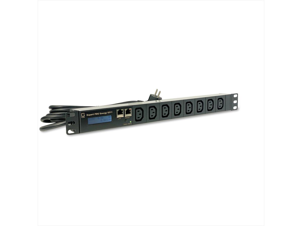 GUDE 8311-4 gemeten PDU, 8xC13, meting/evaluatie, aardlekbewaking type A, 1,5 m