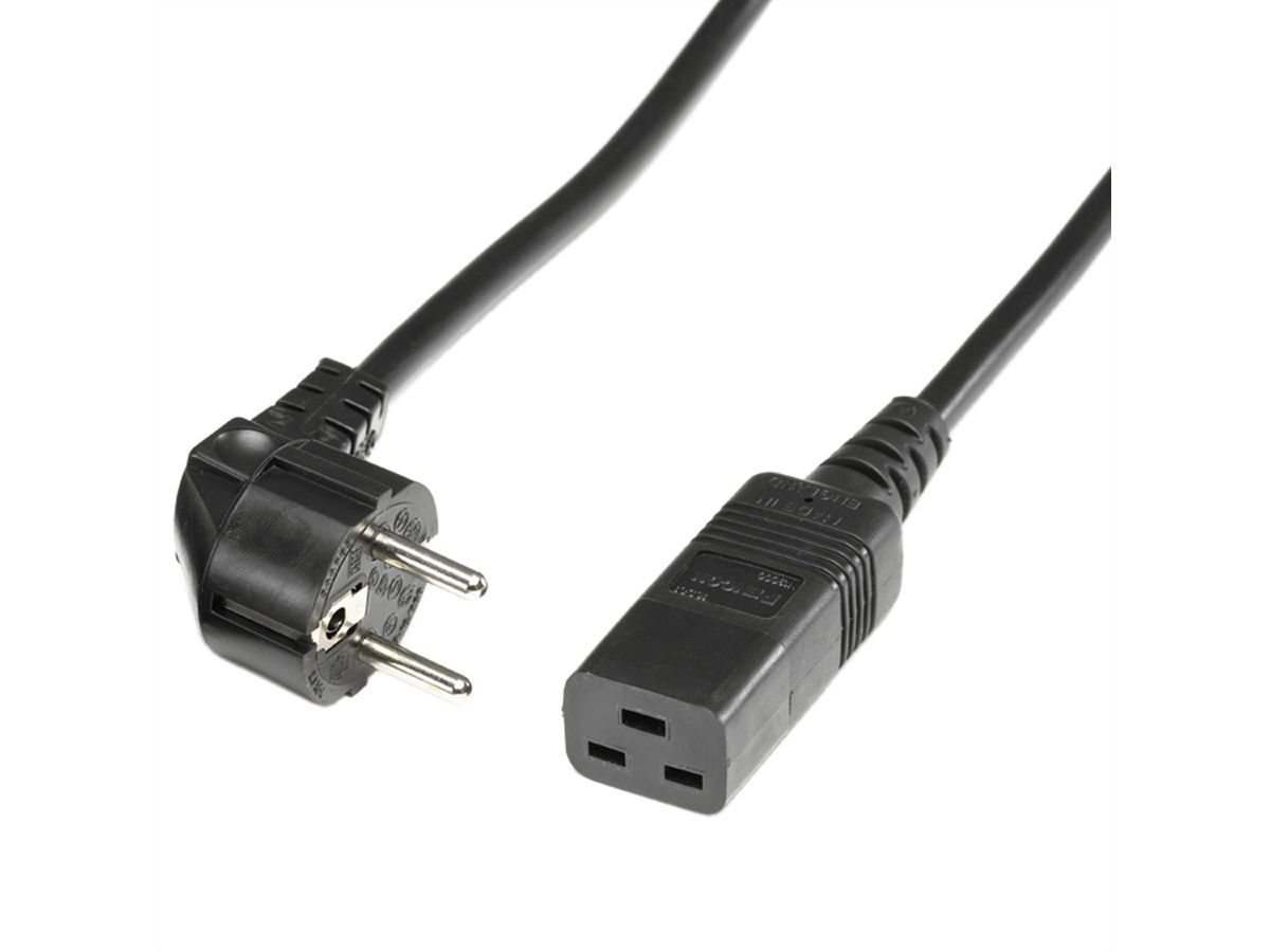 BACHMANN Geaarde stroomkabel - IEC320-C19 16A/250V, zwart, 3 m