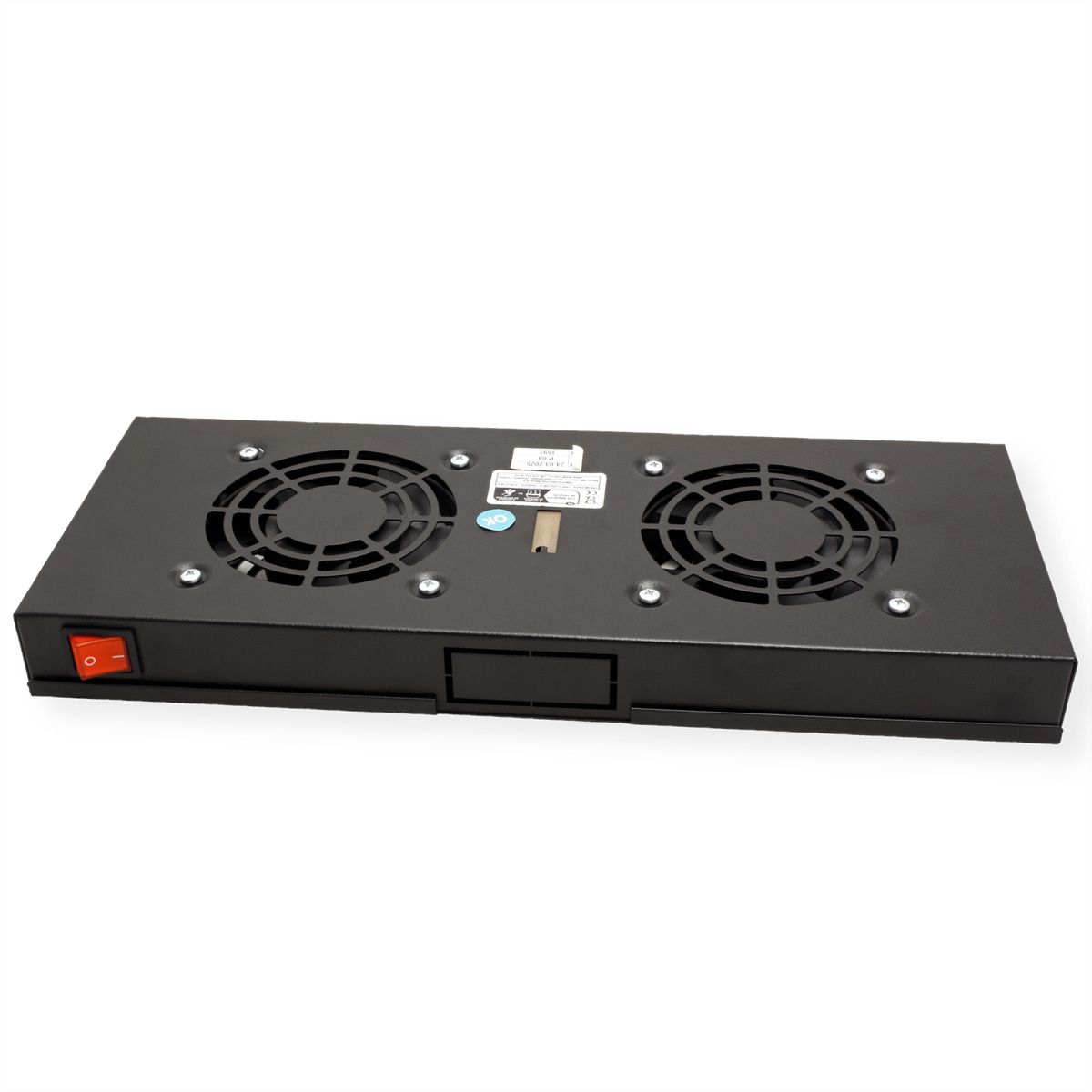 ROLINE 19" Fan unit with 2 fans, ON/OFF black
