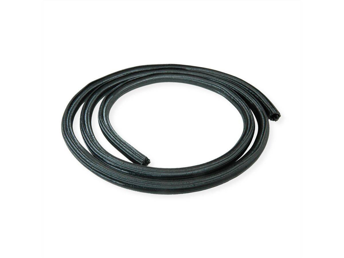 ROLINE PVC weefselslang voor kabelgeleiding, zelfsluitend, zwart, 2,5 m