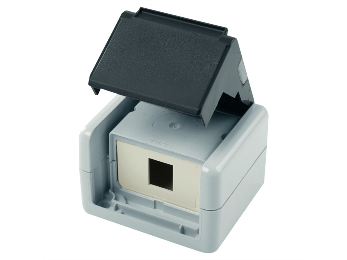 TELEGÄRTNER hous AP IP44,75x86x58,grey, incl. mounting plate for 1x AMJ