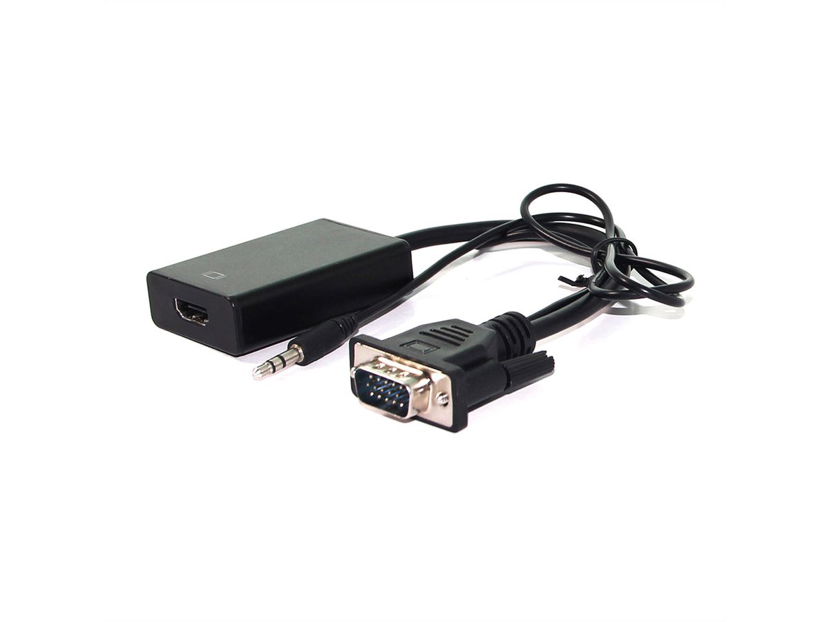 VALUE kabeladapter, VGA + audio naar HDMI, 0,15 m