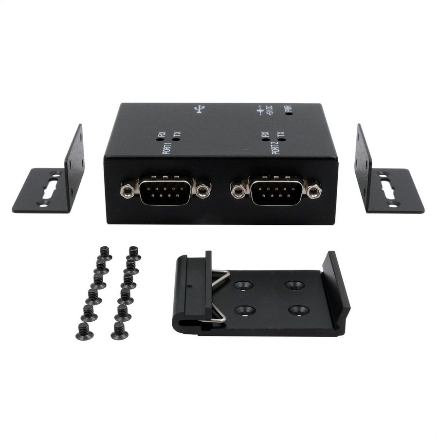 EXSYS EX-13072HM USB 2.0 naar 2 x seriële RS-232 poorten metalen behuizing FTDI chipset