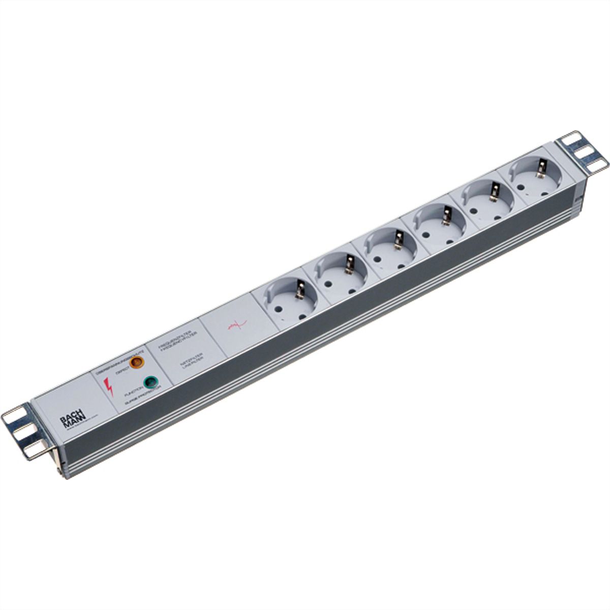 BACHMANN 19" socket strip 6-way with GVS without switch
