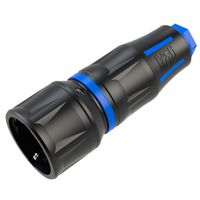 BACHMANN Profi-Schutzkontaktkupplung CEE7/3, gummiert, IP20, schwarz / blau
