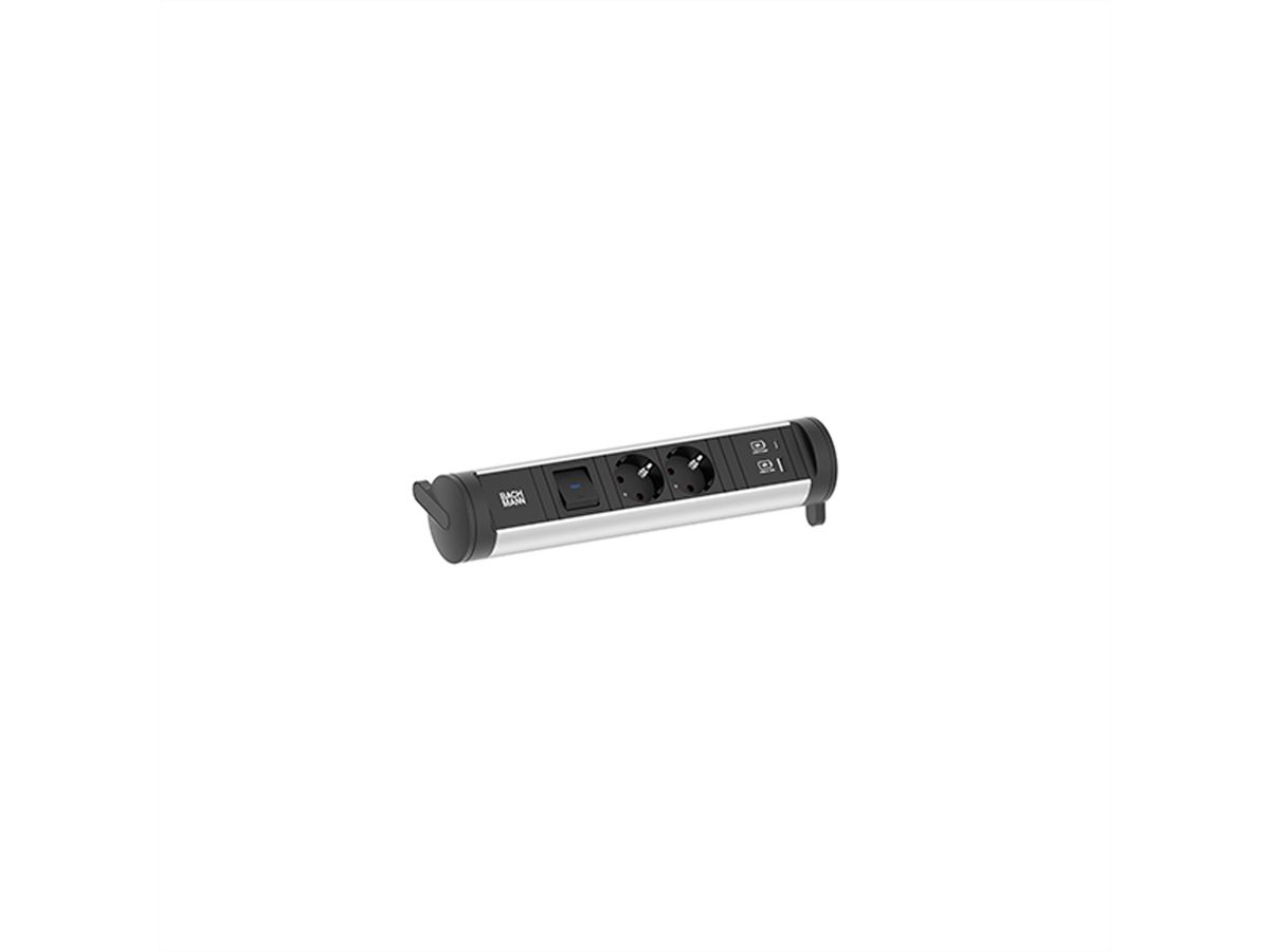 BACHMANN CYCLE Base 2xCEE7/3 1xswitch 1xUSB A/C 22W 0.2m GST18