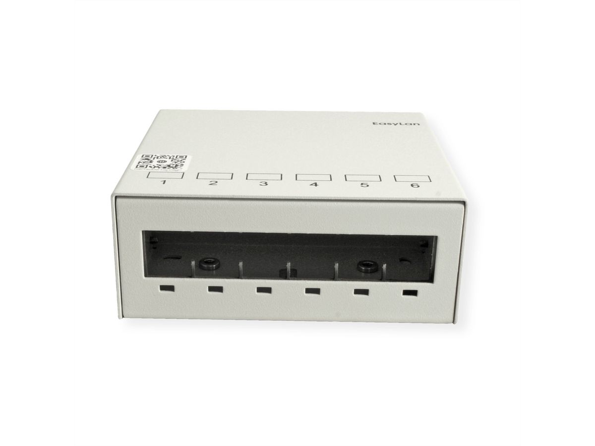 EasyLan Desk Consolidation Point Panel, for 6x Keystone, RAL7035