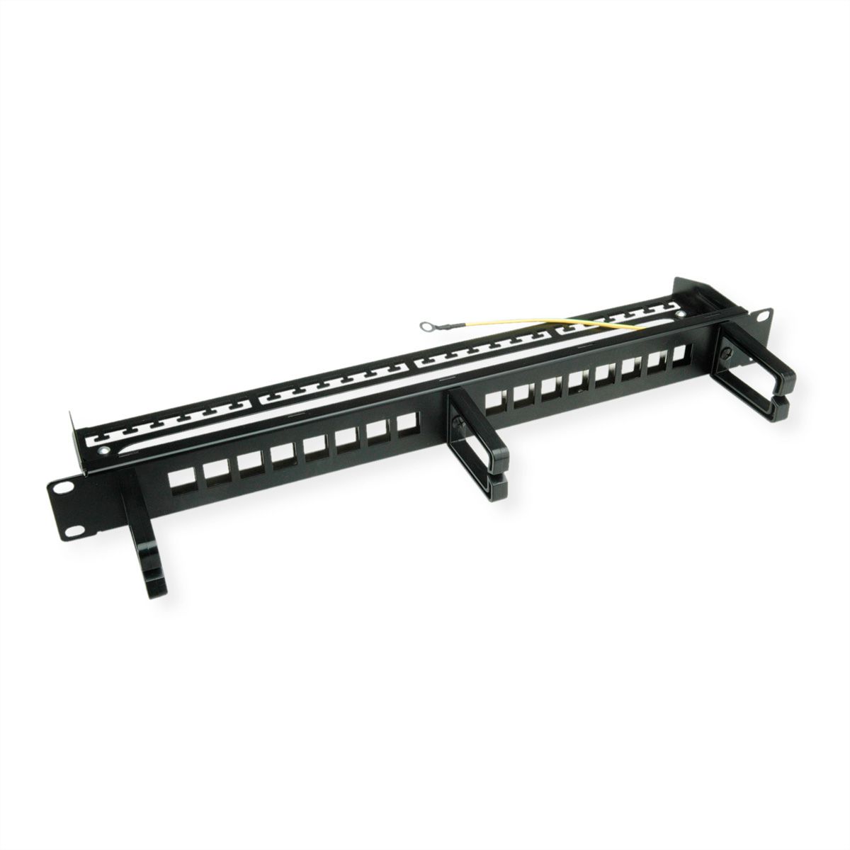 ROLINE 19" keystone patchpaneel, 16P, afgeschermd, zwart