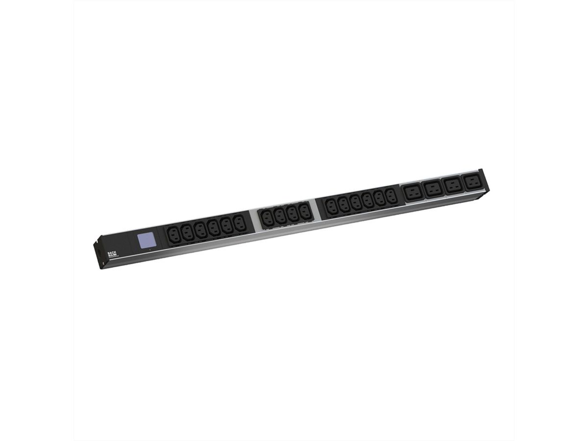 BACHMANN BN0500 19" PDU 1HE 16xC13 4xC19, vermogensmeting, aansluiting CEE 16A, blauw