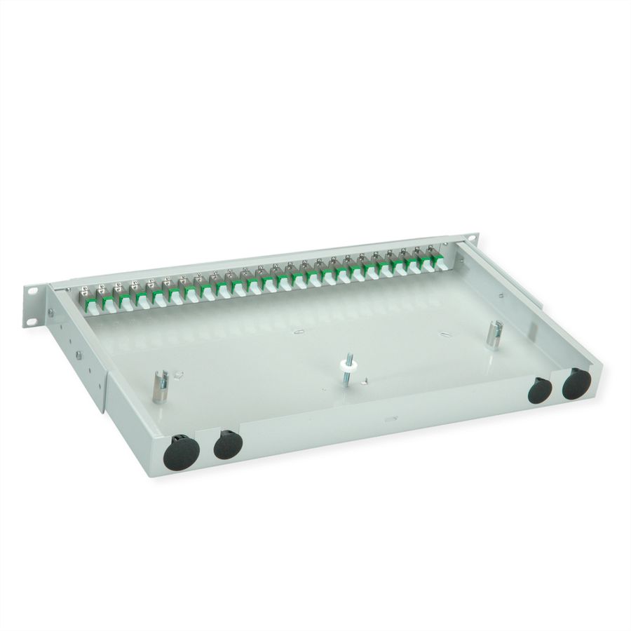TELEGÄRTNER BASIS V LWL-Panel mit Kupplungen, 24x E2000, grün, OS2 APC