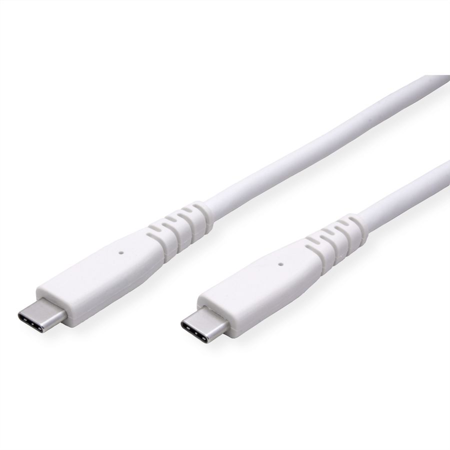 VALUE kabel kompatibel USB3.2 Gen2, met PD, C-C, M/M, 4K UHD-1, 10Gbit/s, Emark, 60W, wit, 3 m