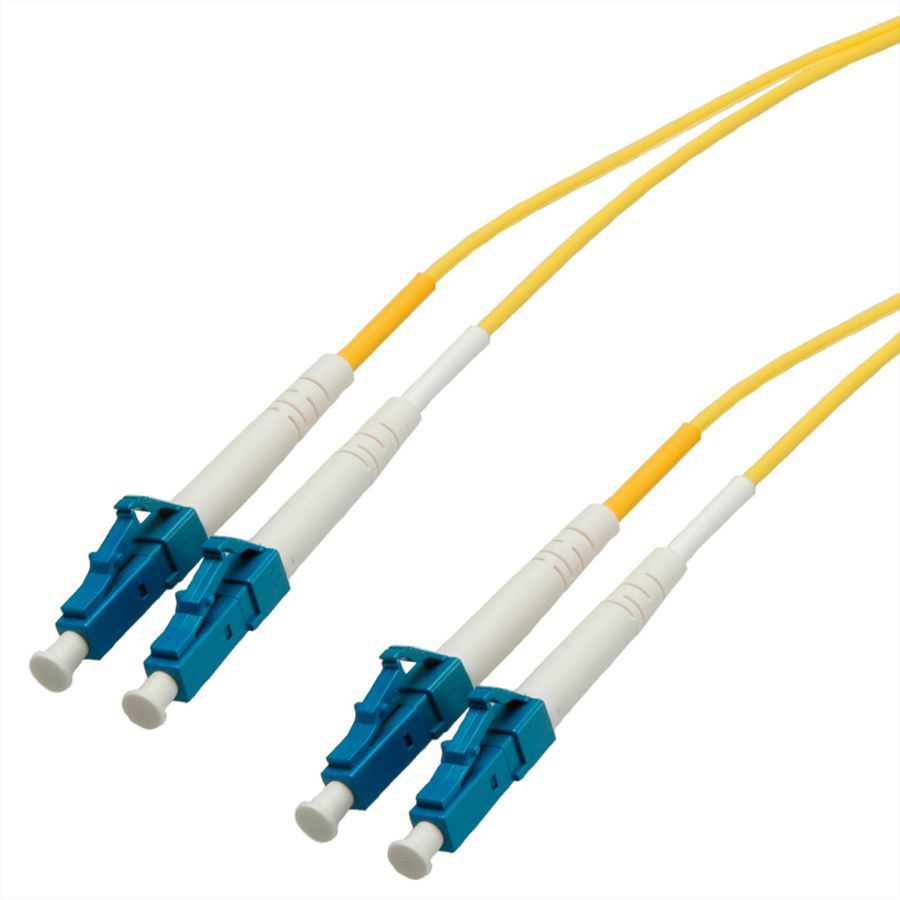 Fibre Optic kabel duplex, SingleMode E9/125µm LC/LC, geel, 7,5 m