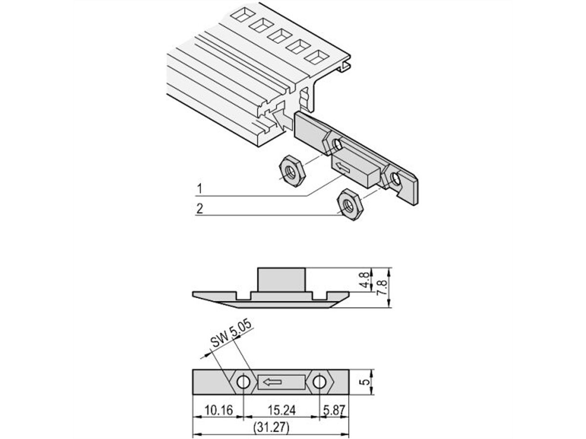 SCHROFF Slide Nut, to Accomodate 2 Nuts, 100 Pieces