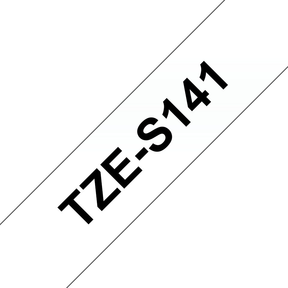 Brother Originele TZe-S141 sterk klevende label tapecassette - zwart op transparant, breedte 18 mm