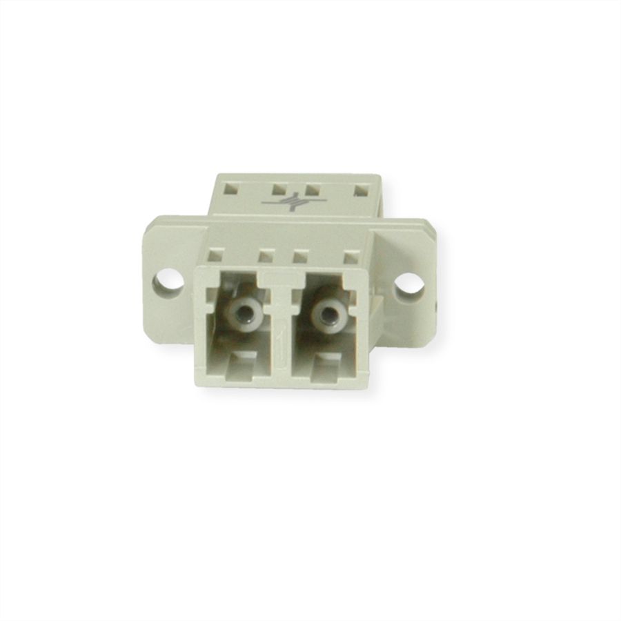 TELEGÄRTNER  LC/APC Duplex adaptor, multimode, cramic sleeve, plastic housing, beige, Z77