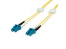 saCon FO-LED patch cables duplex 9/125µm OS2, LC/LC, yellow, 3 m